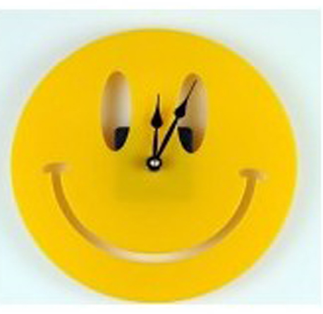 Yellow Smile Acrylic Wall Clock
