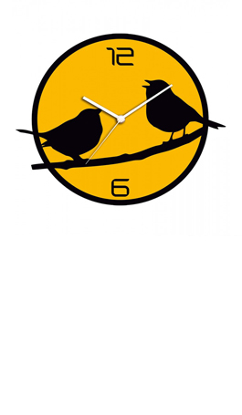 Two Birds On Tree Acrylic Wall Clock
