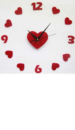 Red Hearts Acrylic Wall Clock
