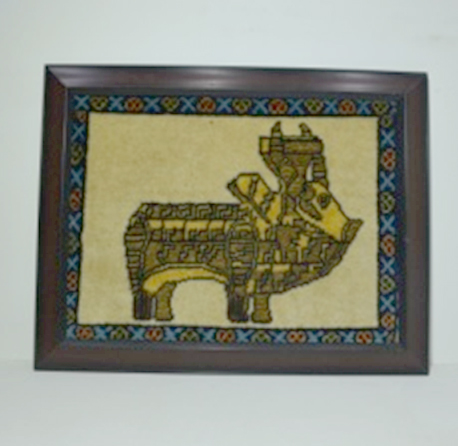 MEHERGARH MOTIF WEAVED IN CARPET WORK WALL HANGING